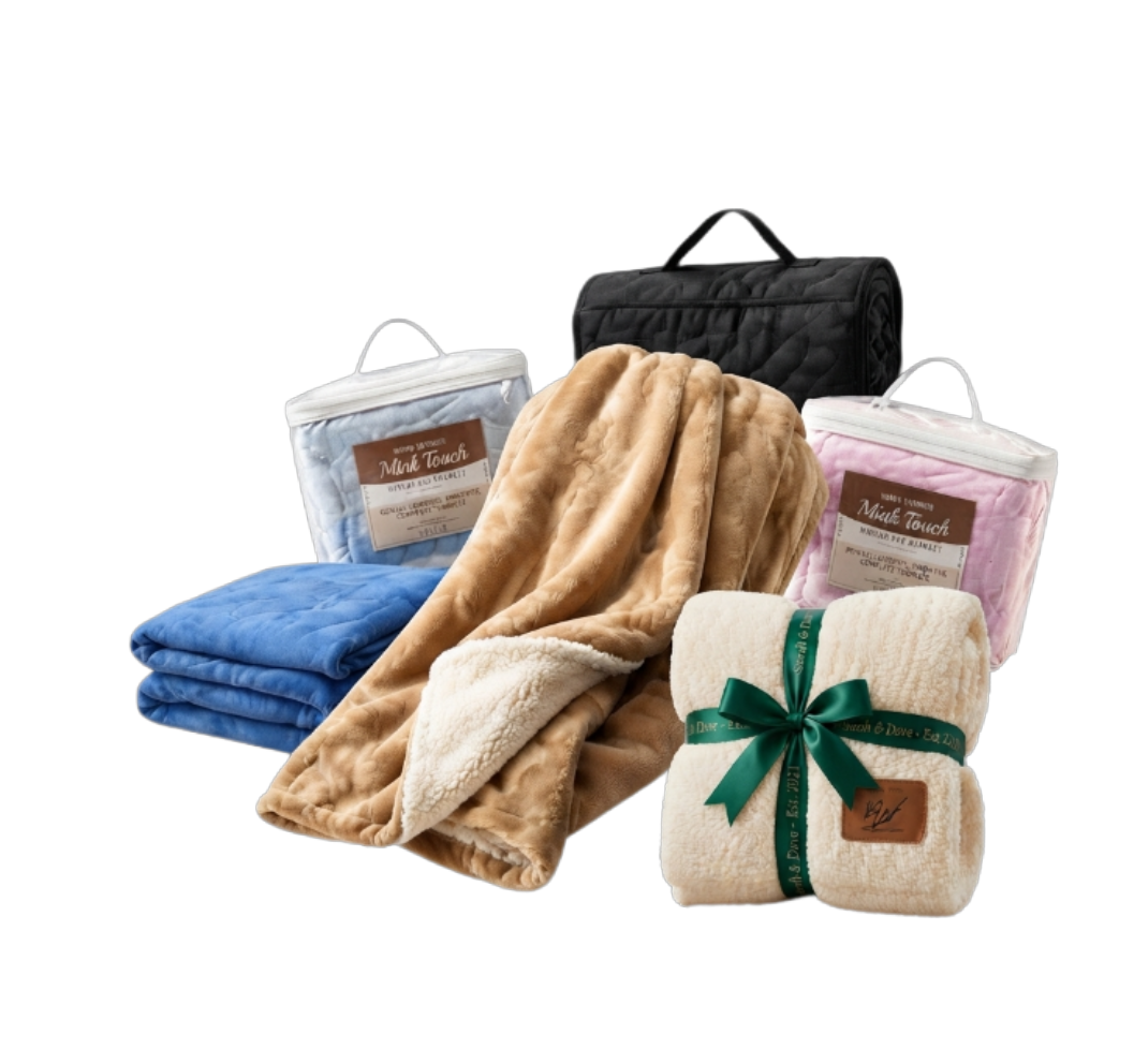 Premium fleece, mink, sherpa and luxury blankets for corporate gifting