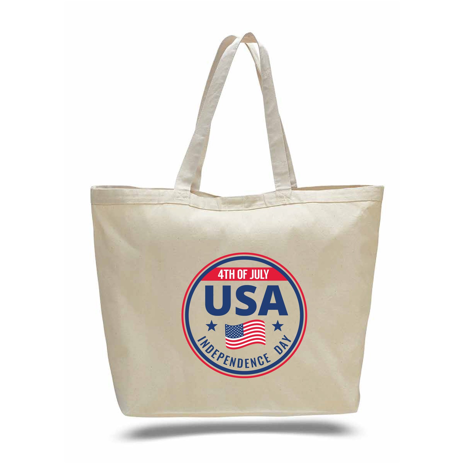 Canvas Big Tote Bag with Velcro Closure