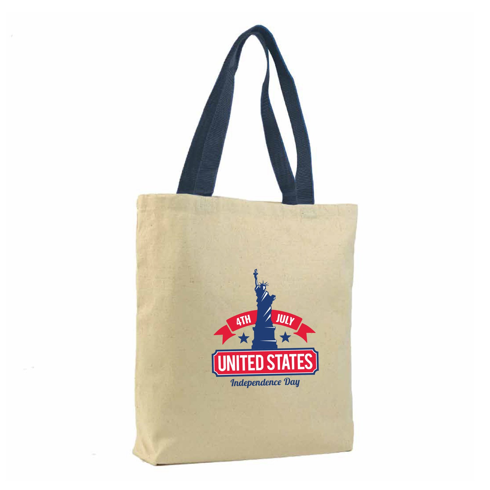 Cotton Canvas Tote with color handles
