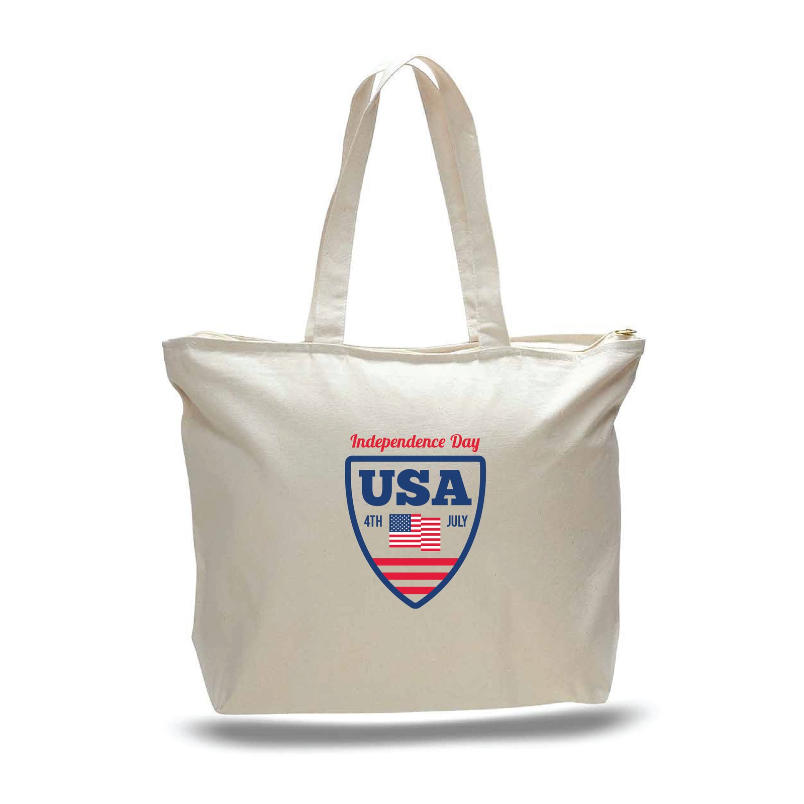 Jumbo Canvas Zipper Tote with bottom Gusset